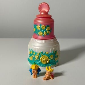 Vintage 90s Kenner Fairy Winkles Peek In Perfume Bottle Set + 2 Fairies(93F)